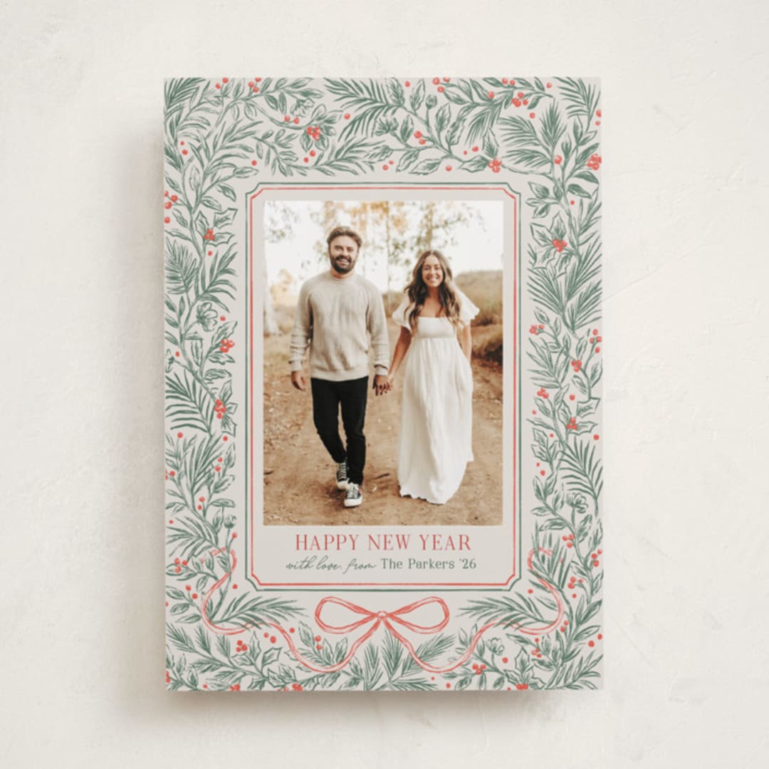 "Merry Botanical" - Holiday Cards in Pine by Elly - Front