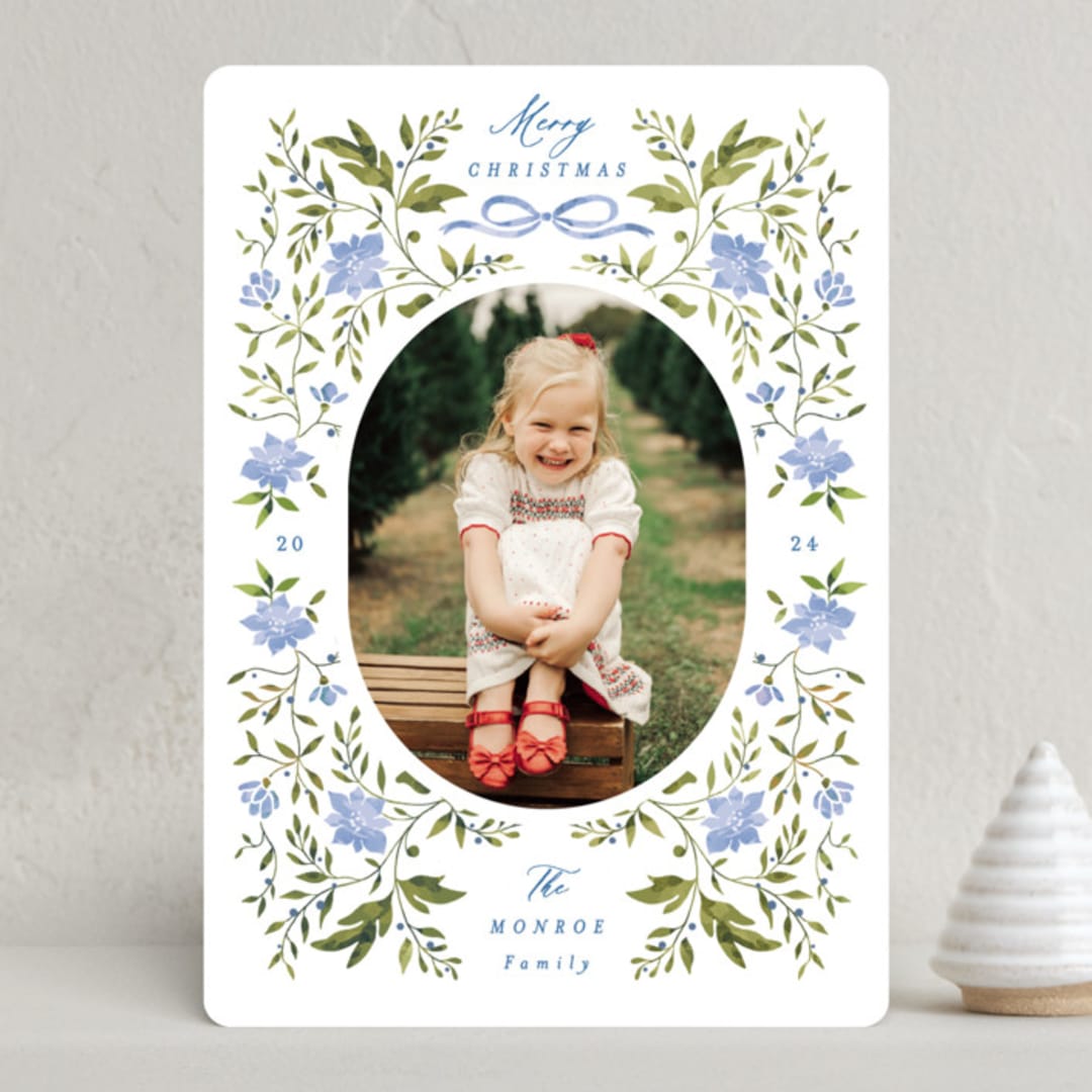 "Poinsettia Garden" - Holiday Cards in Frozen by Susan Zinader - Front