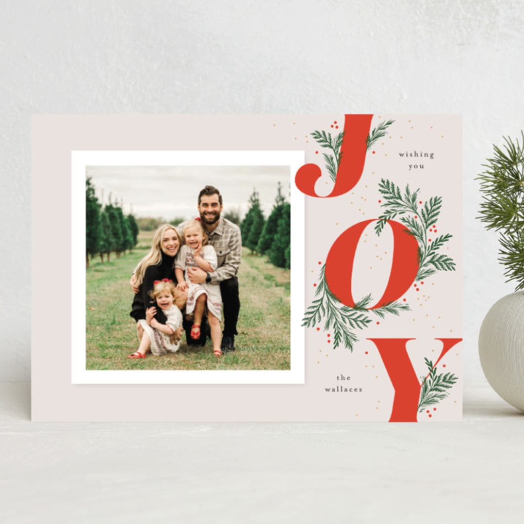 "Joyeaux" - Holiday Cards in Spice by Paper Raven Co. - Front