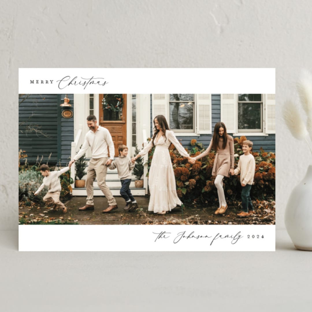 "Merry Memento" - Holiday Cards in Snow by Ashley Iwafuchi - Front