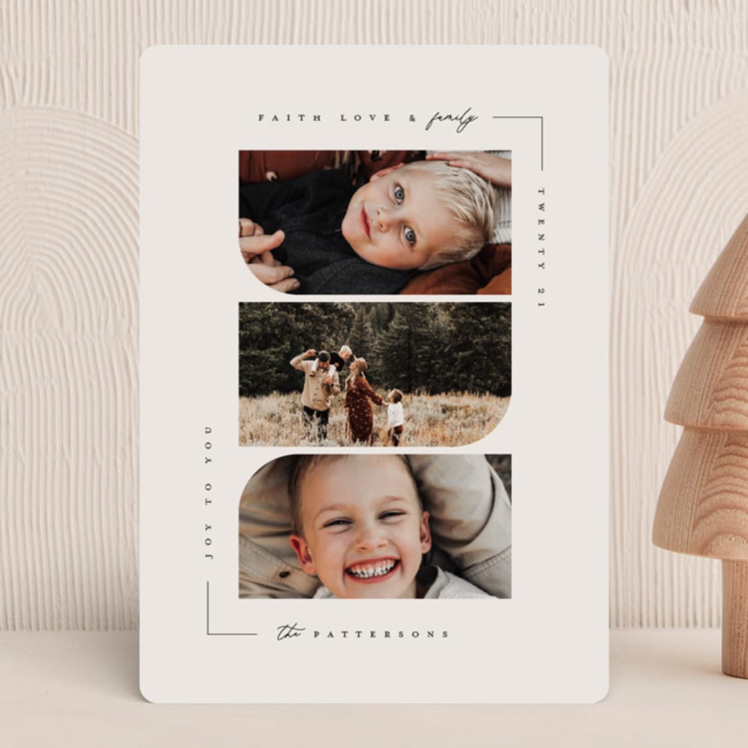 "Mod Stack" - Holiday Cards in Ink by Susan Zinader - Front