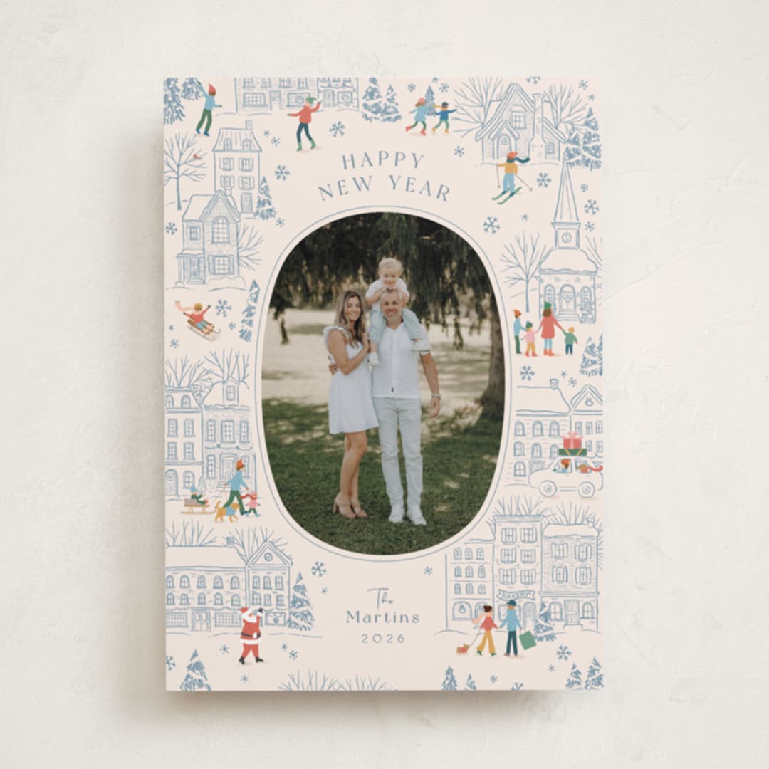 "Homeward bound" - Holiday Cards in Blue Spruce by Jennifer Wick - Front