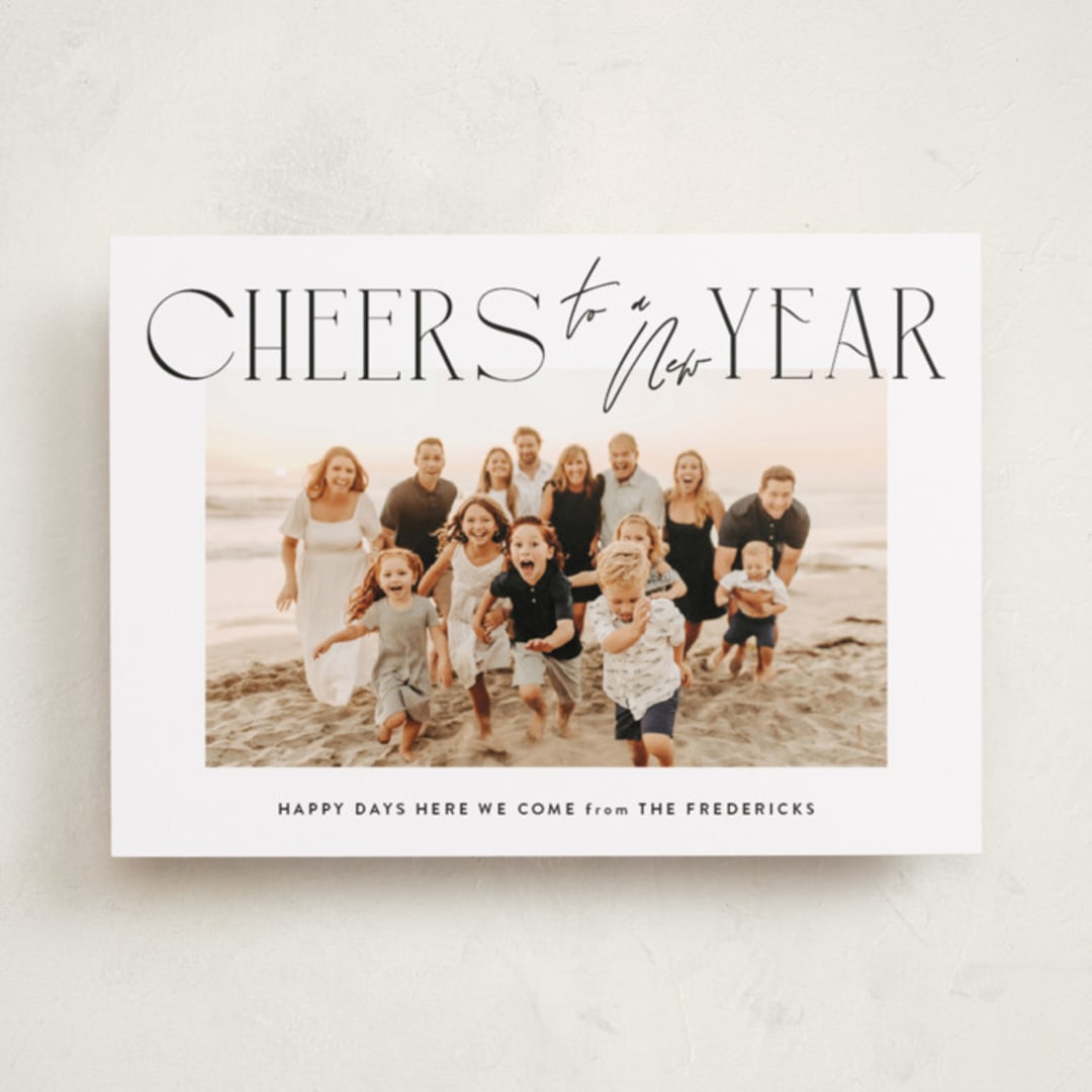 "joy aligned" - Holiday Cards in Coal by Jackie Crawford - Front