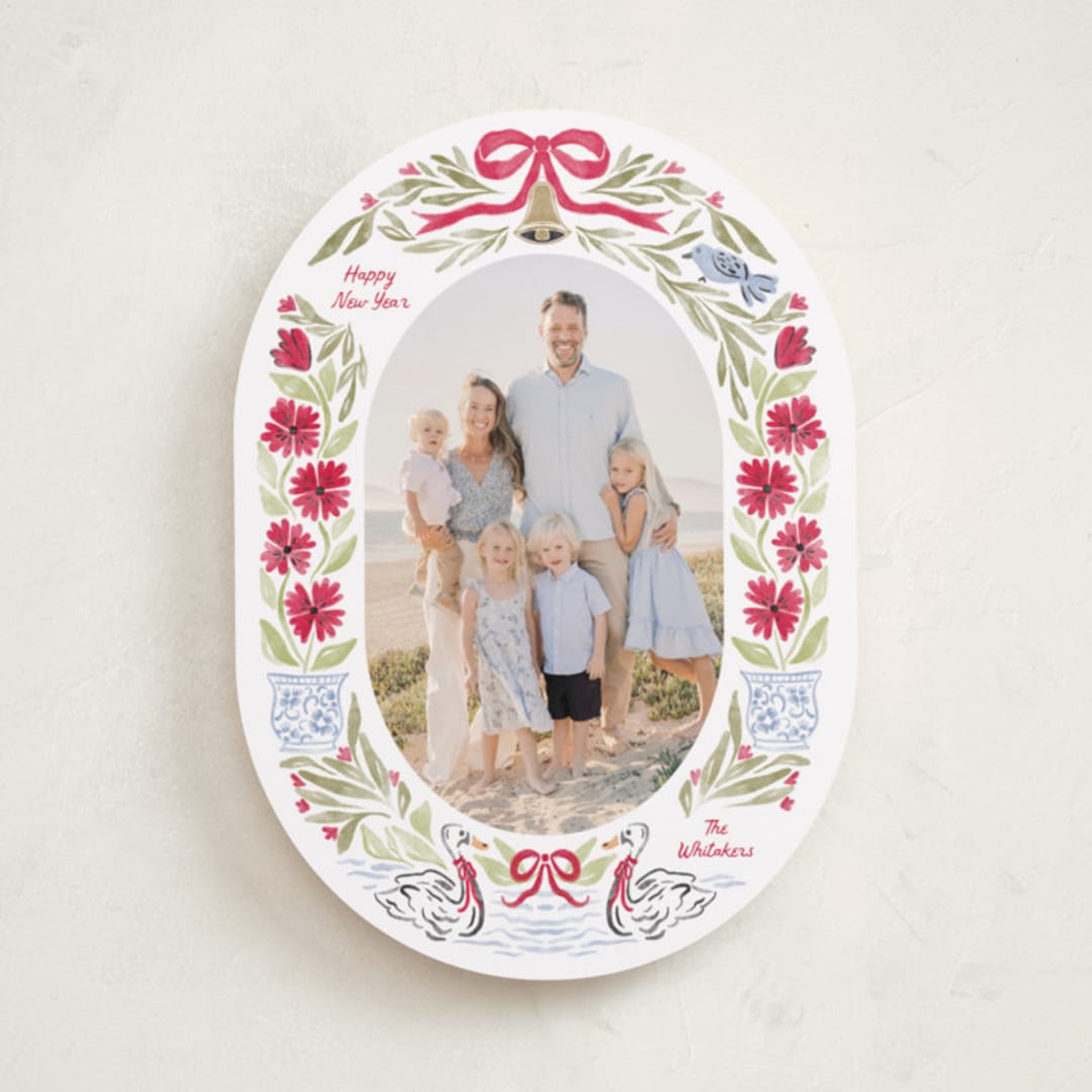 "Swan Carols" - Holiday Cards in Stocking by Cindy Reynolds - Front