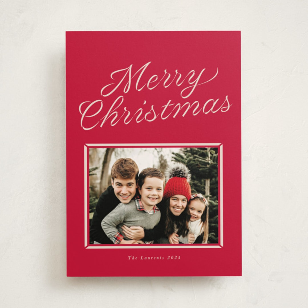 "frame ribbon" - Holiday Cards in Candy Cane by Vivian Yiwing - Front
