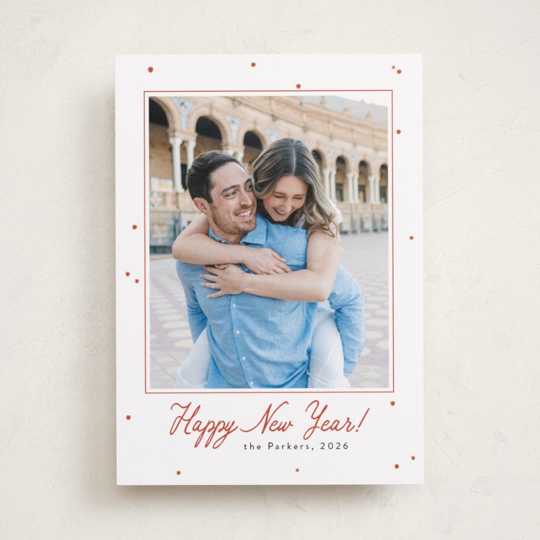 "Frosted Berries" - Holiday Cards in Cranberry by Lottie Aldarwish - Front