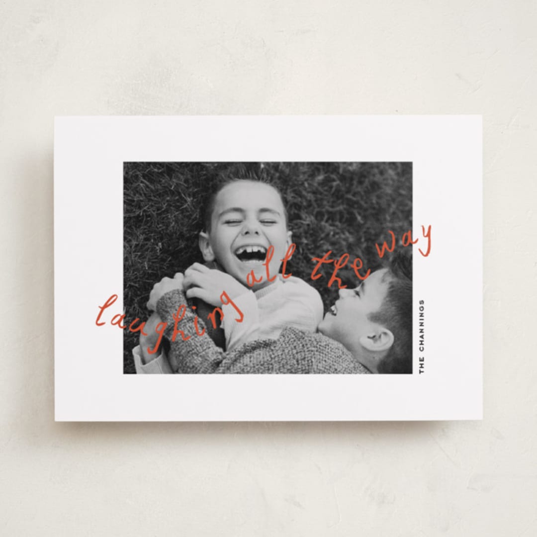 "Laughing" - Holiday Cards in Cider by Christie Garcia - Front