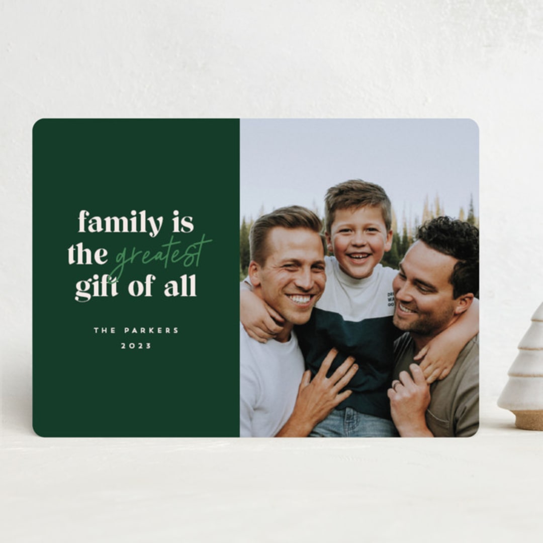 "Family is a gift" - Holiday Cards in Juniper by Jessica Corliss - Front