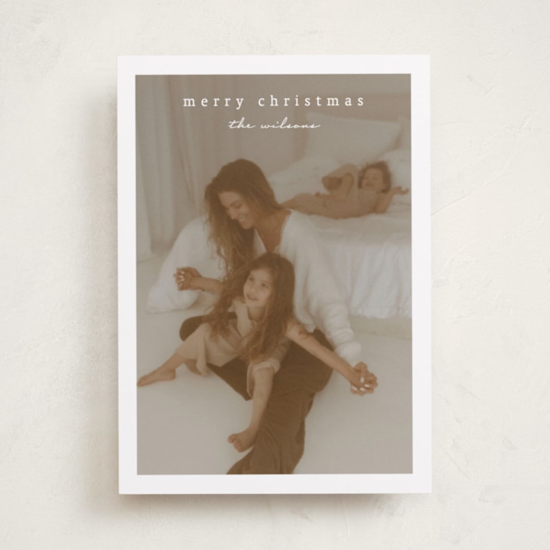 "Simplest border" - Holiday Cards in Snow by Stacey Meacham - Front