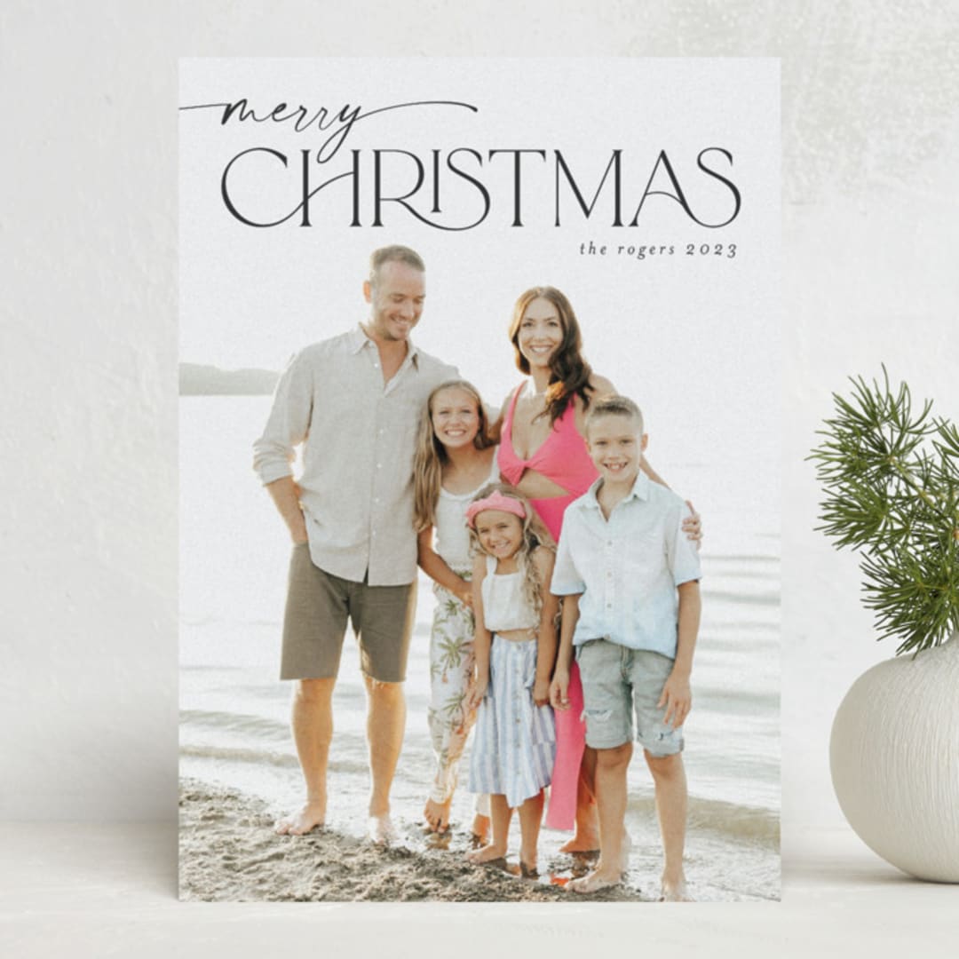 "Holiday Fun and Cheer" - Holiday Cards in Charcoal by Chris Griffith - Front