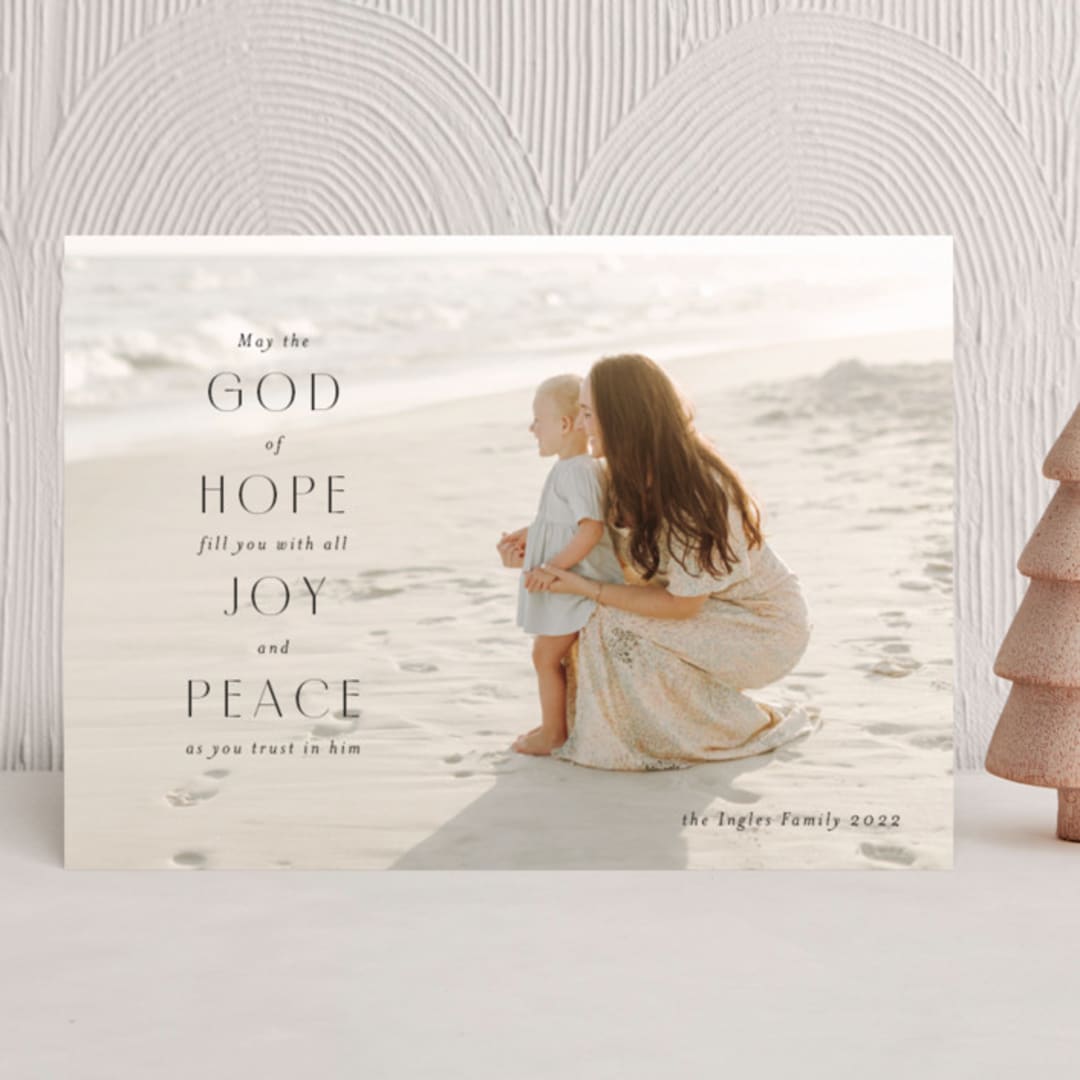 "God of hope Romans 15:13" - Holiday Cards in Midnight by Design Lotus - Front