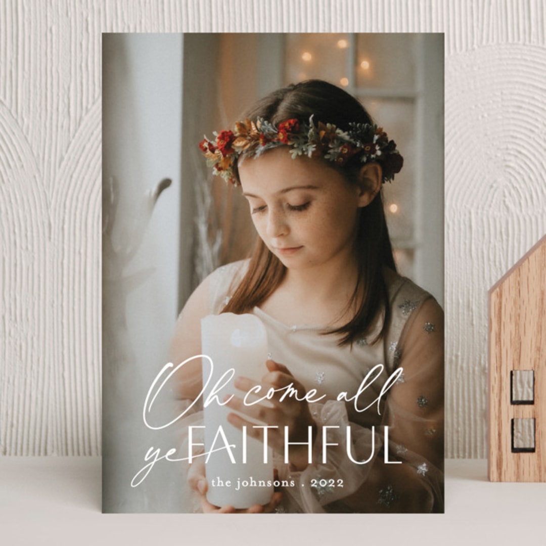 "come all ye faithful" - Holiday Cards in Froth by Liz Conley - Front