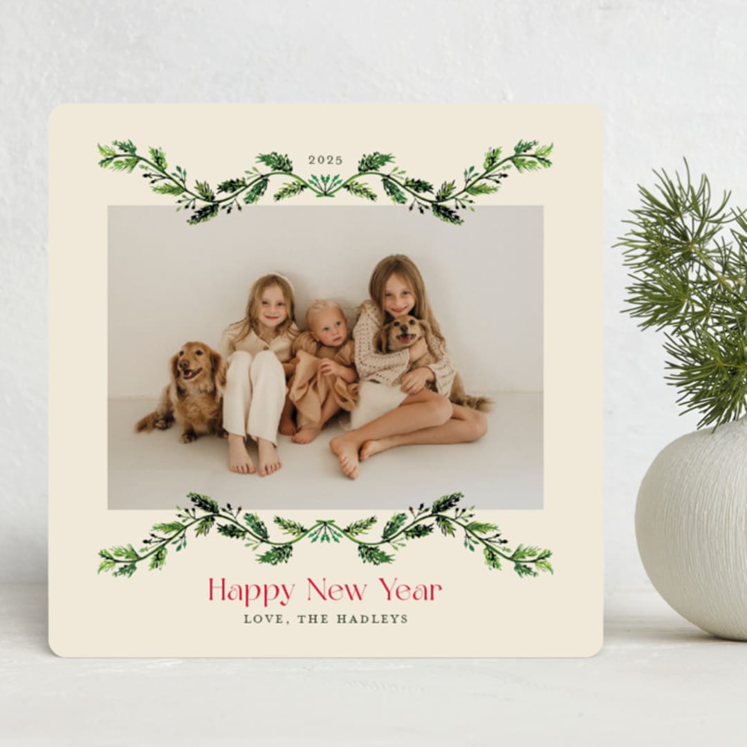 "Garlands" - Holiday Cards in Vanilla by Erika Firm - Front