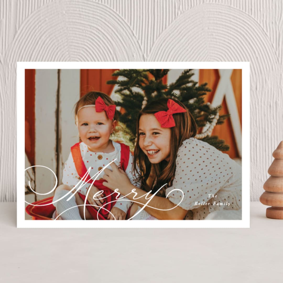 "Very Merry" - Holiday Cards in Snow by Brandy Folse - Front