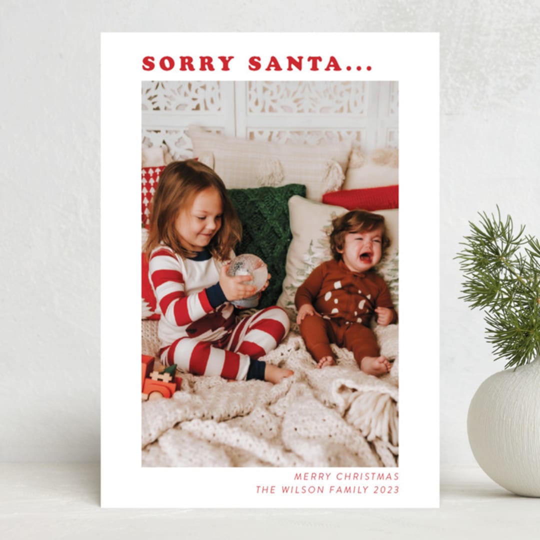 "Sorry Santa" - Holiday Cards in Candy Cane by raven erebus - Front