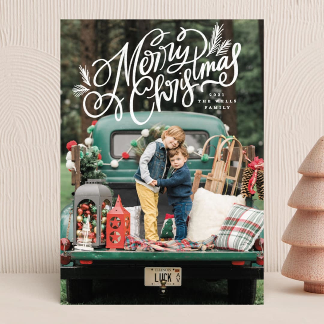 "Soft and Merry Branches" - Holiday Cards in Snow by Makewells - Front