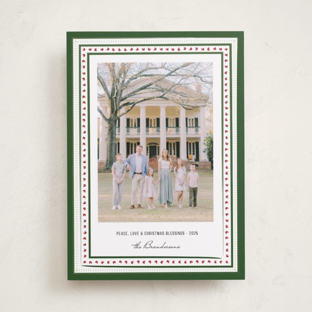 "Drawn Together in Blessings" - Holiday Cards in Wreath by Jacquie Foster - Front