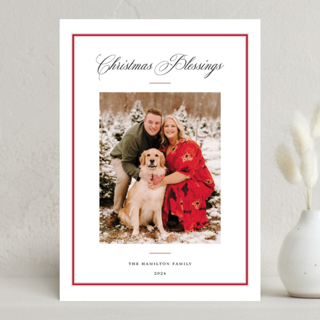 "Elegant frame" - Holiday Cards in Crimson by Annie Shapiro - Front