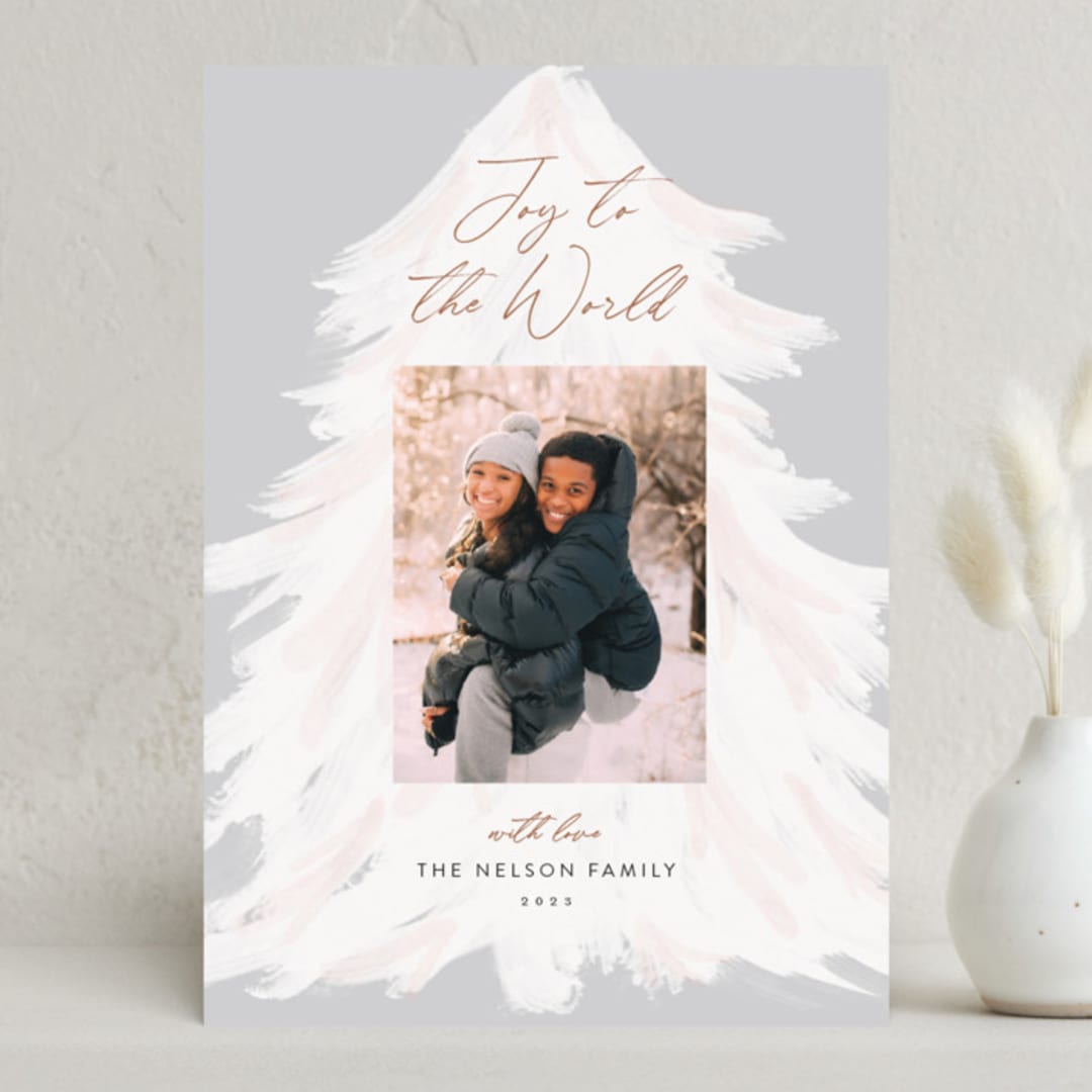 "Joy Luxe Tree" - Holiday Cards in Tinsel by Beth Murphy - Front
