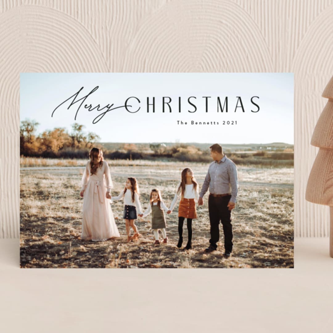 "Curvy" - Holiday Cards in Coal by Carolyn MacLaren - Front
