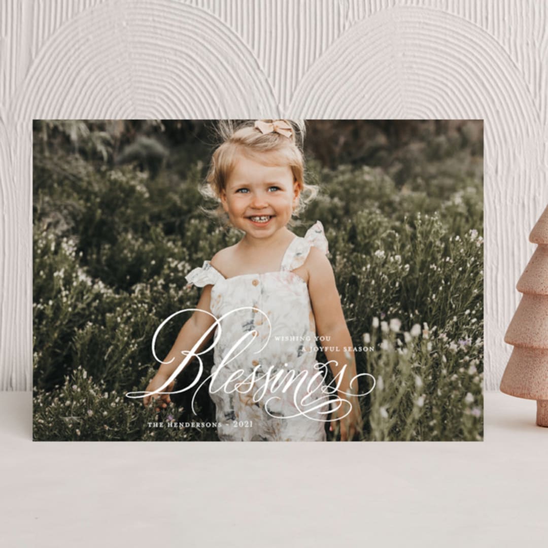 "b l e s s i n g s" - Holiday Cards in Snow by Aspacia Kusulas - Front