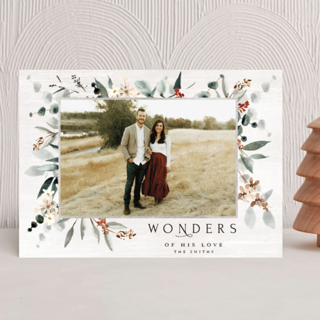 "Homey Greens" - Holiday Cards in Evergreen by Petra Kern - Front