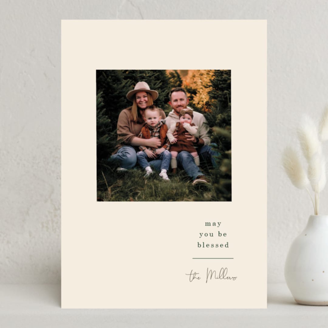 "Bounty of Blessings" - Holiday Cards in Cream by Baumbirdy - Front