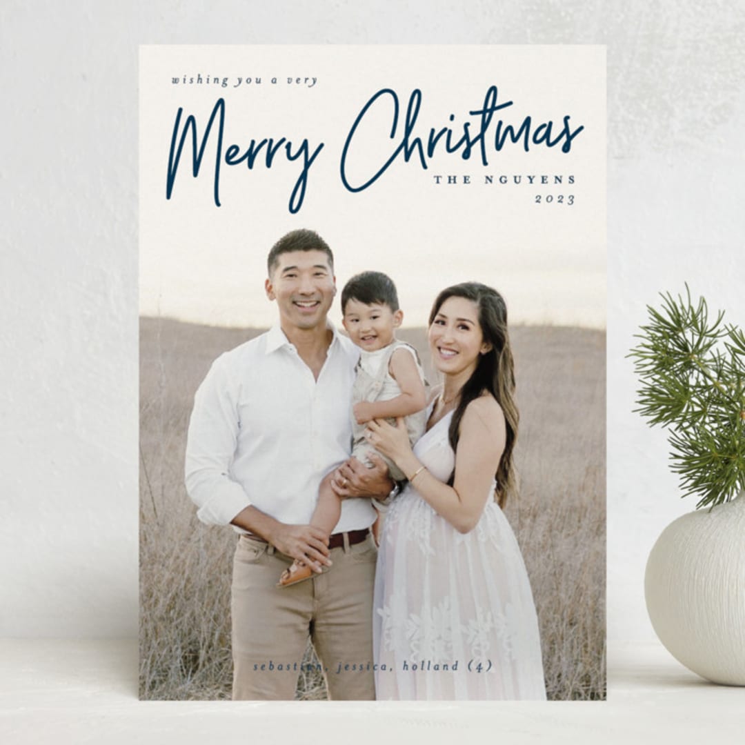 "A Signature Holiday" - Holiday Cards in Midnight by Liz Conley - Front