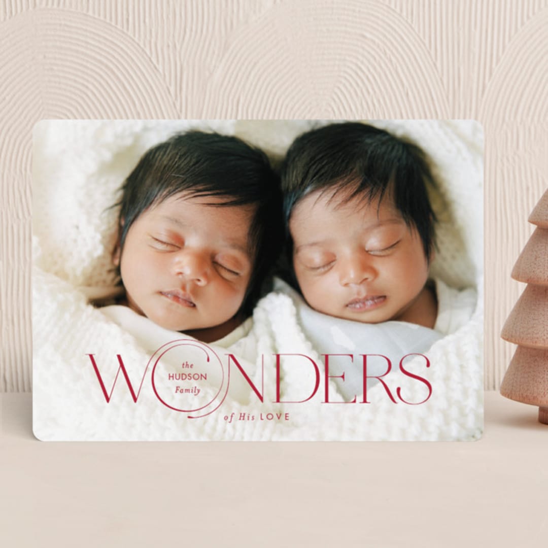 "Full of Wonders" - Holiday Cards in Cardinal by Monika Torun - Front