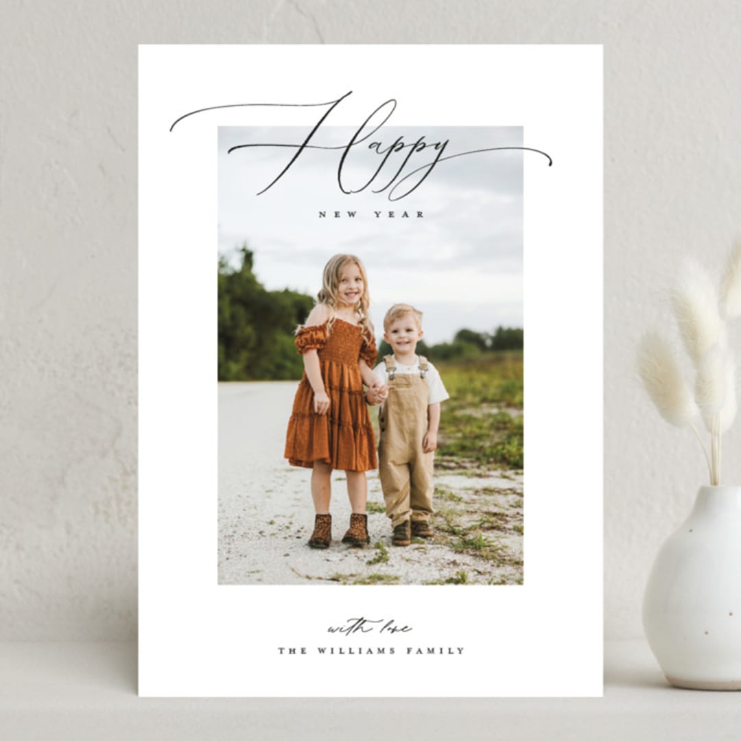 "flourish peace" - Holiday Cards in Noir by Benita Crandall - Front