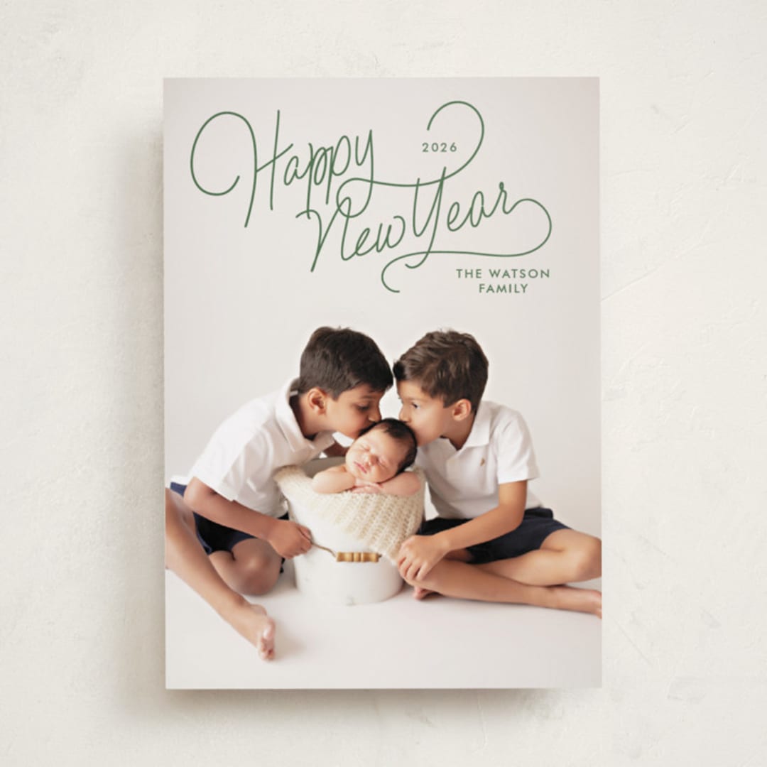 "Up Top" - Holiday Cards in Pine by Lauren Chism - Front