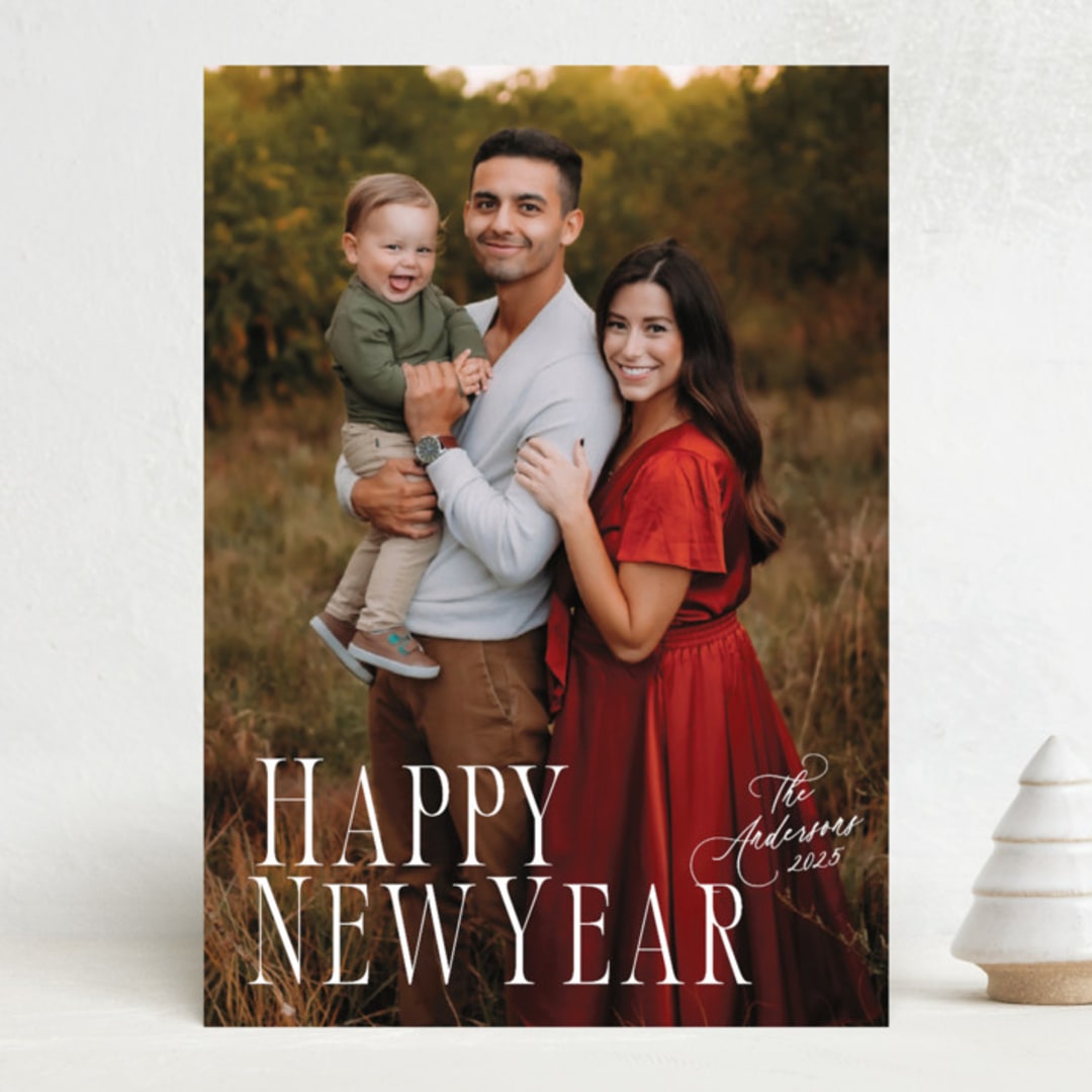 "season's serif" - Holiday Cards in Marshmallow by Becky Nimoy - Front