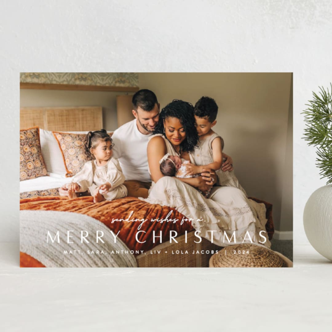 "Minimal Headline" - Holiday Cards in Snow by JoAnn Jinks - Front