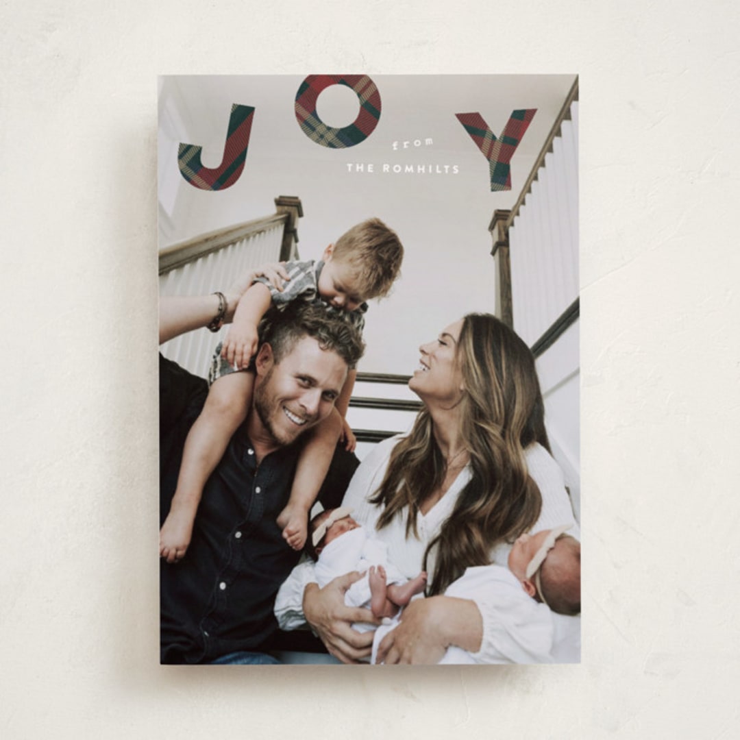 "Up" - Holiday Cards in Classic Plaid by Sara Hicks Malone - Front
