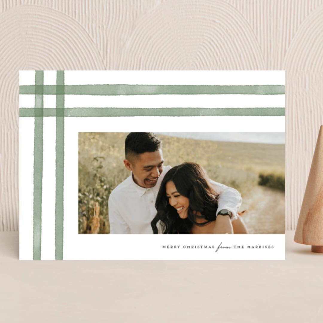"watercolor stripes" - Holiday Cards in Pine by Ellis - Front