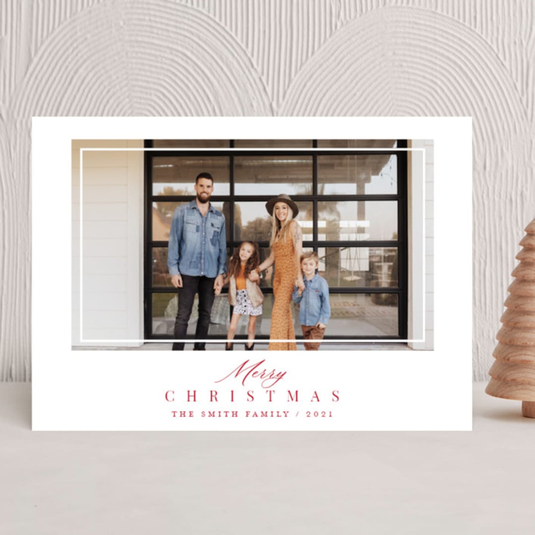 "Merrily Framed" - Holiday Cards in Cardinal by Katherine Moynagh - Front