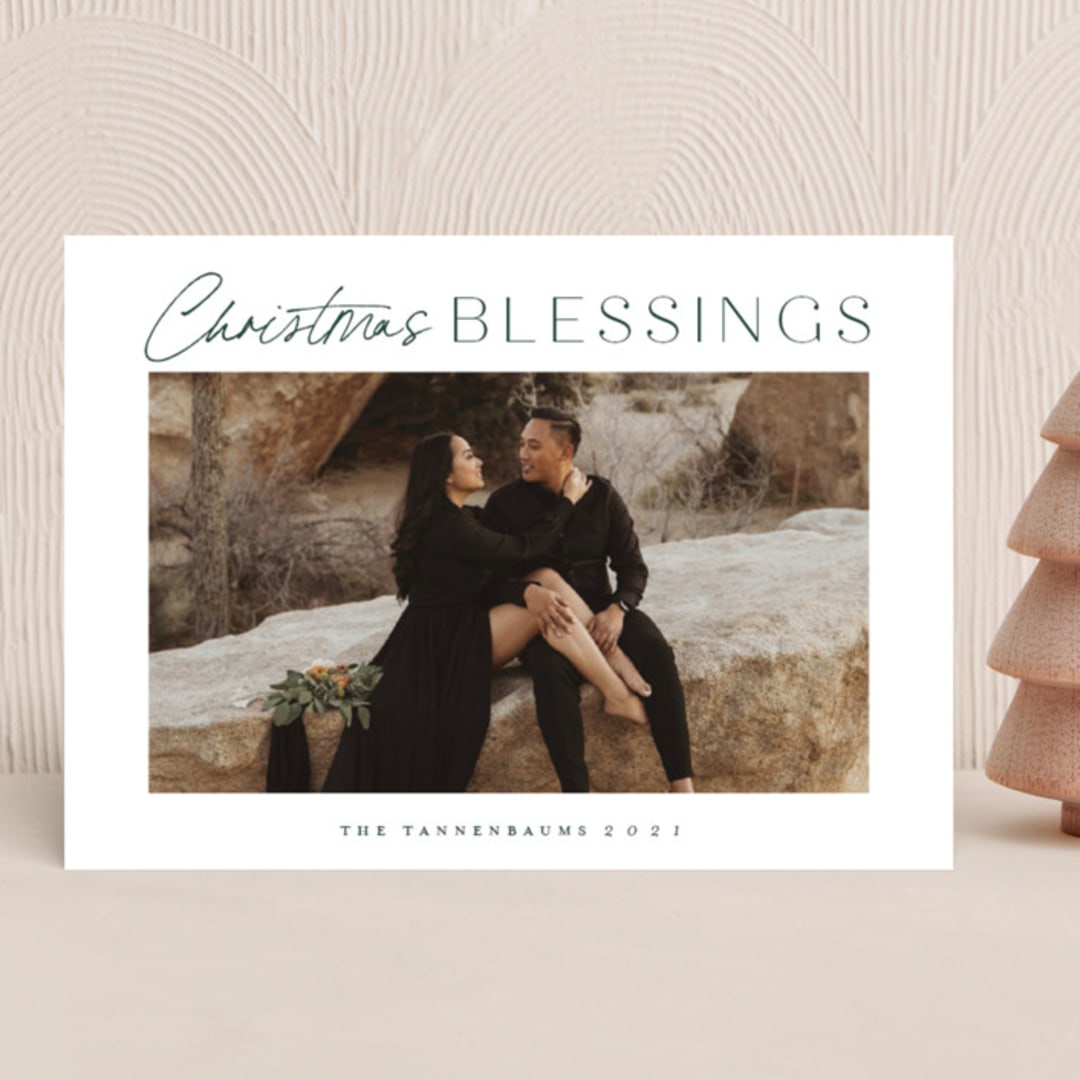 "In abundance" - Holiday Cards in Evergreen by Stacey Meacham - Front