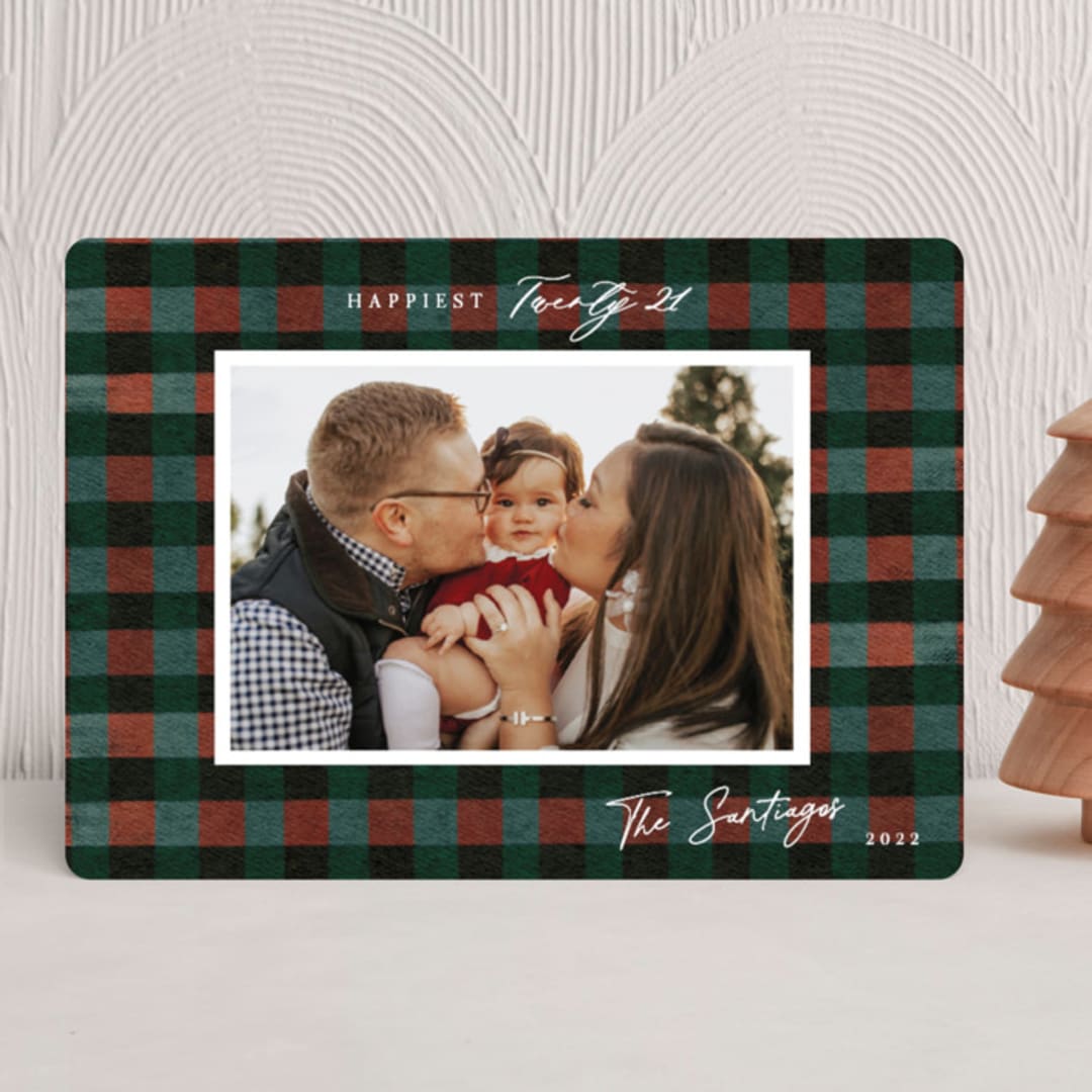 "Winter Plaid" - Holiday Cards in Elf Shoes by Elly - Front