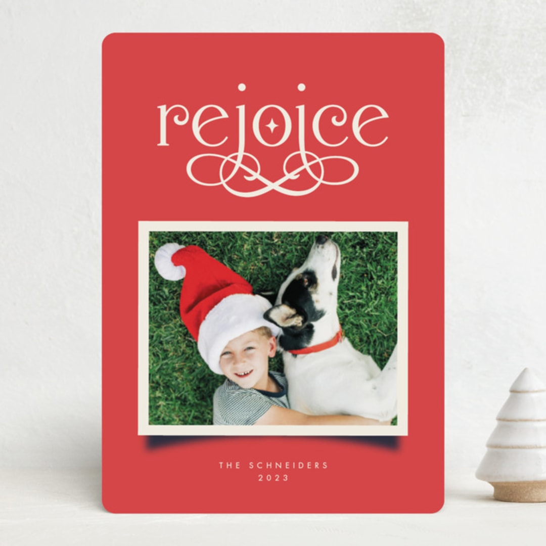 "Lois" - Holiday Cards in Holly Berry by Vivian Yiwing - Front