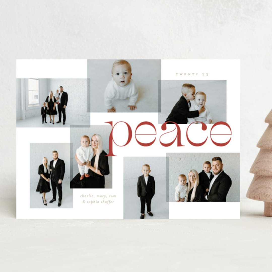 "Peace" - Holiday Cards in Mulled Wine by Erin German - Front