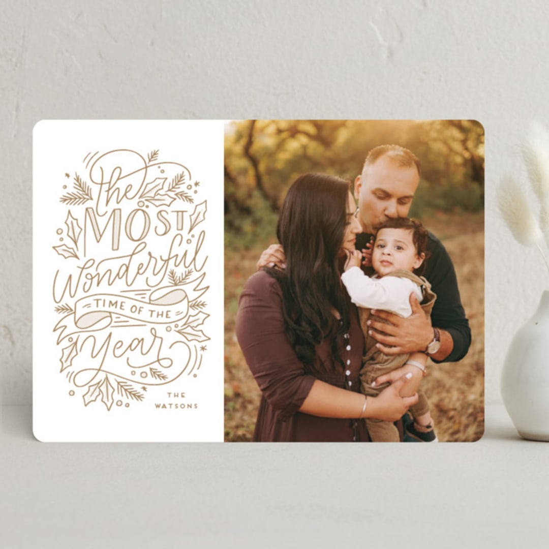 "The Most Wonderful" - Holiday Cards in Honey by Nicole Barreto - Front