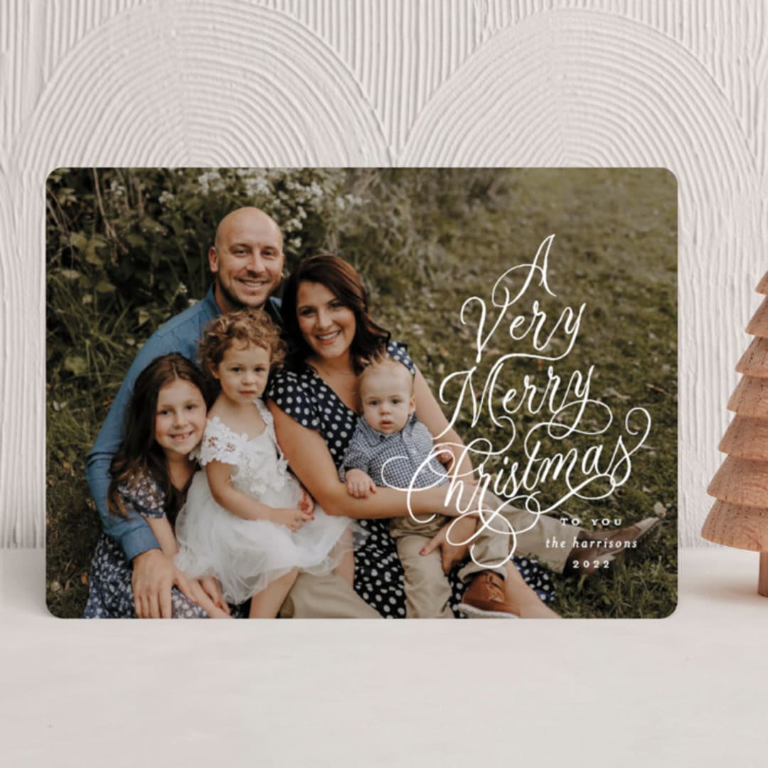 "Calligra-tree" - Holiday Cards in Snow by Lauren Chism - Front