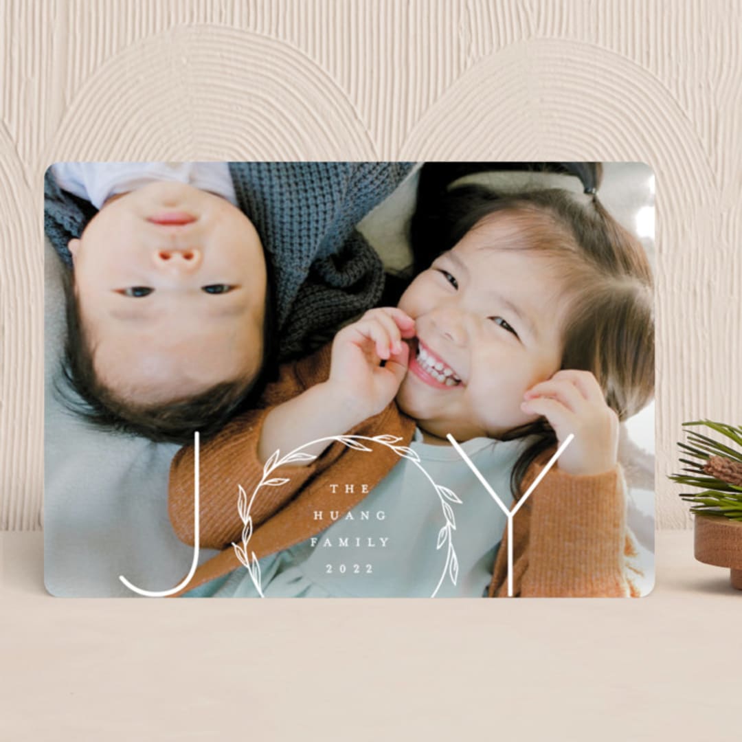 "Just Joy" - Holiday Cards in Snow by Hooray Creative - Front