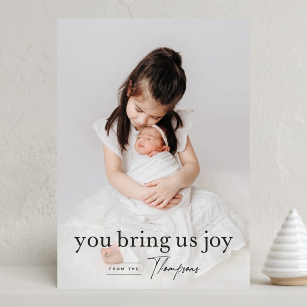 "you bring us joy" - Holiday Cards in Tire by Sara Hicks Malone - Front