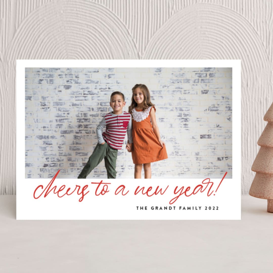 "No Matter What" - Holiday Cards in Crimson by J. Dario Design Co. - Front