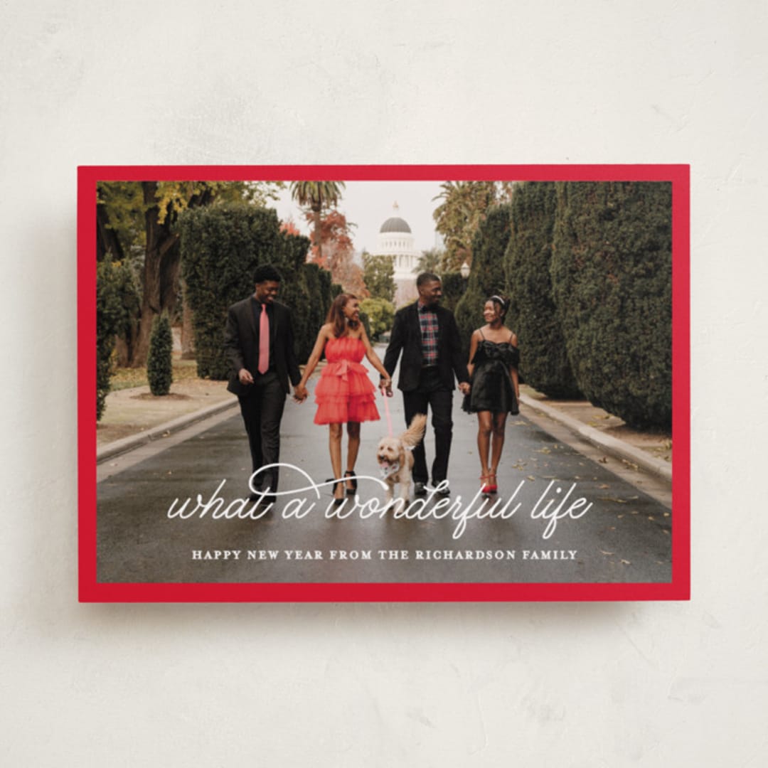 "What A Wonderful Life" - Holiday Cards in Peppermint by Leah Ragain - Front