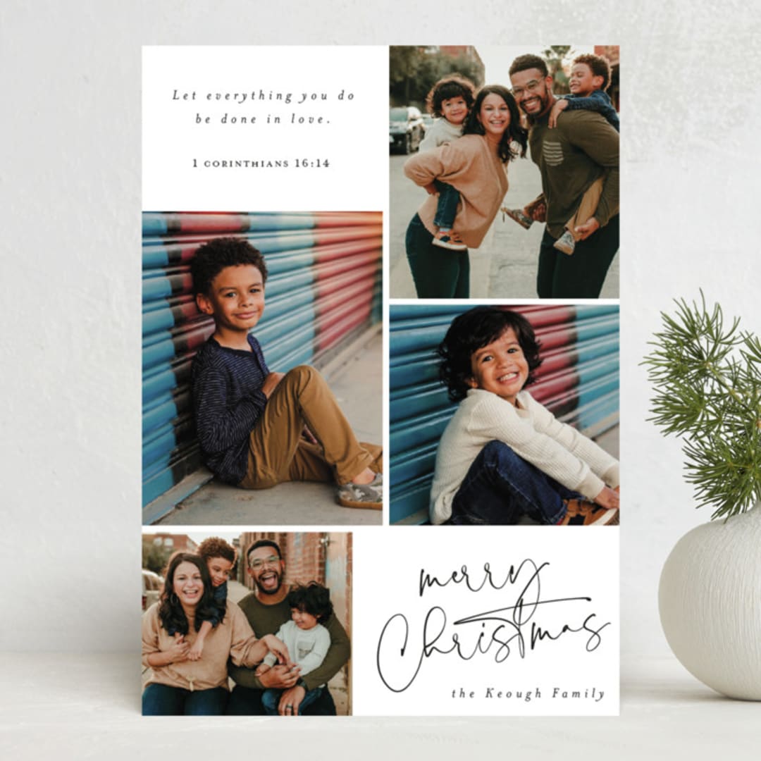 "Holiday Bible Verse" - Holiday Cards in Snow by Grae - Front