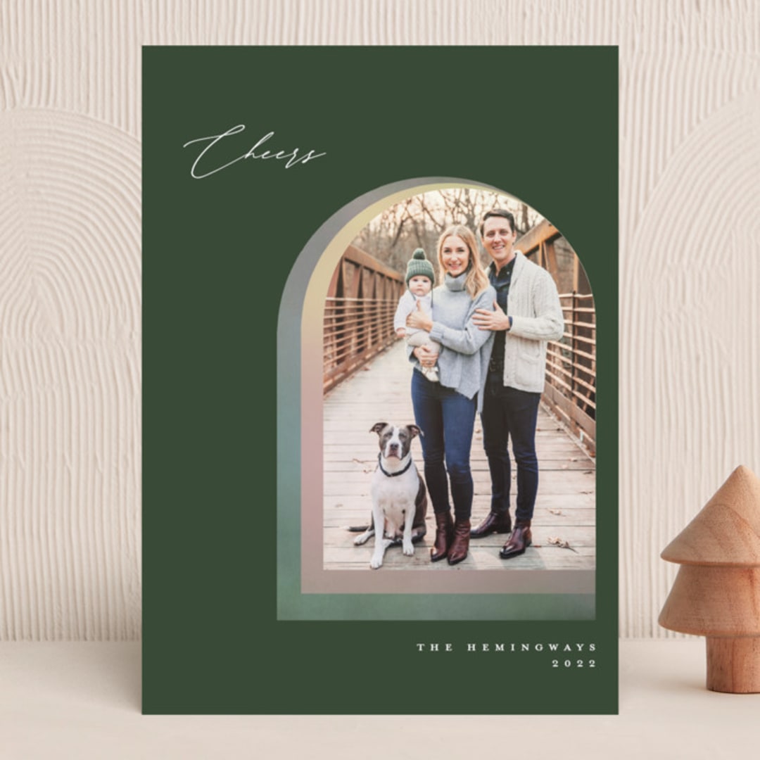 "Soft Arch" - Holiday Cards in Emerald by Vivian Yiwing - Front