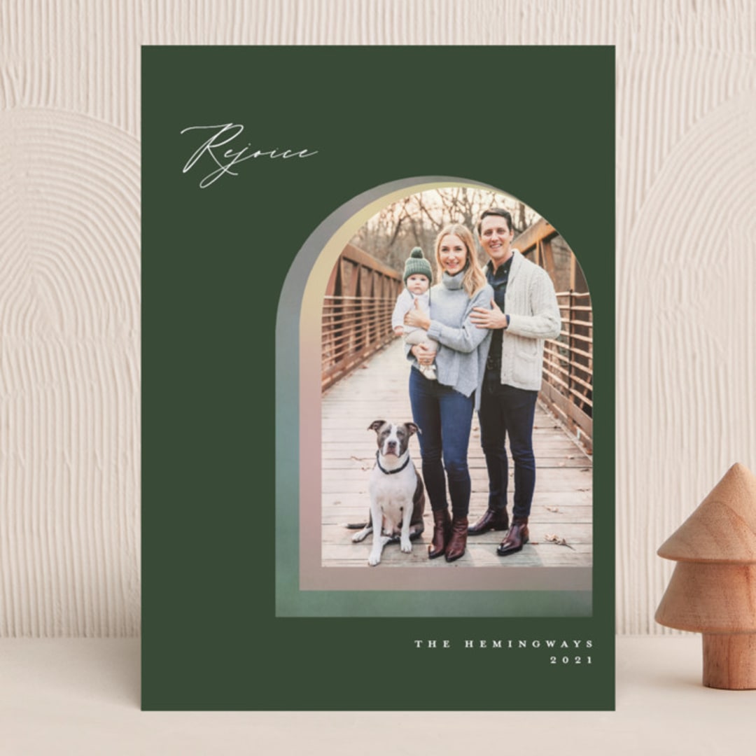 "Soft Arch" - Holiday Cards in Emerald by Vivian Yiwing - Front