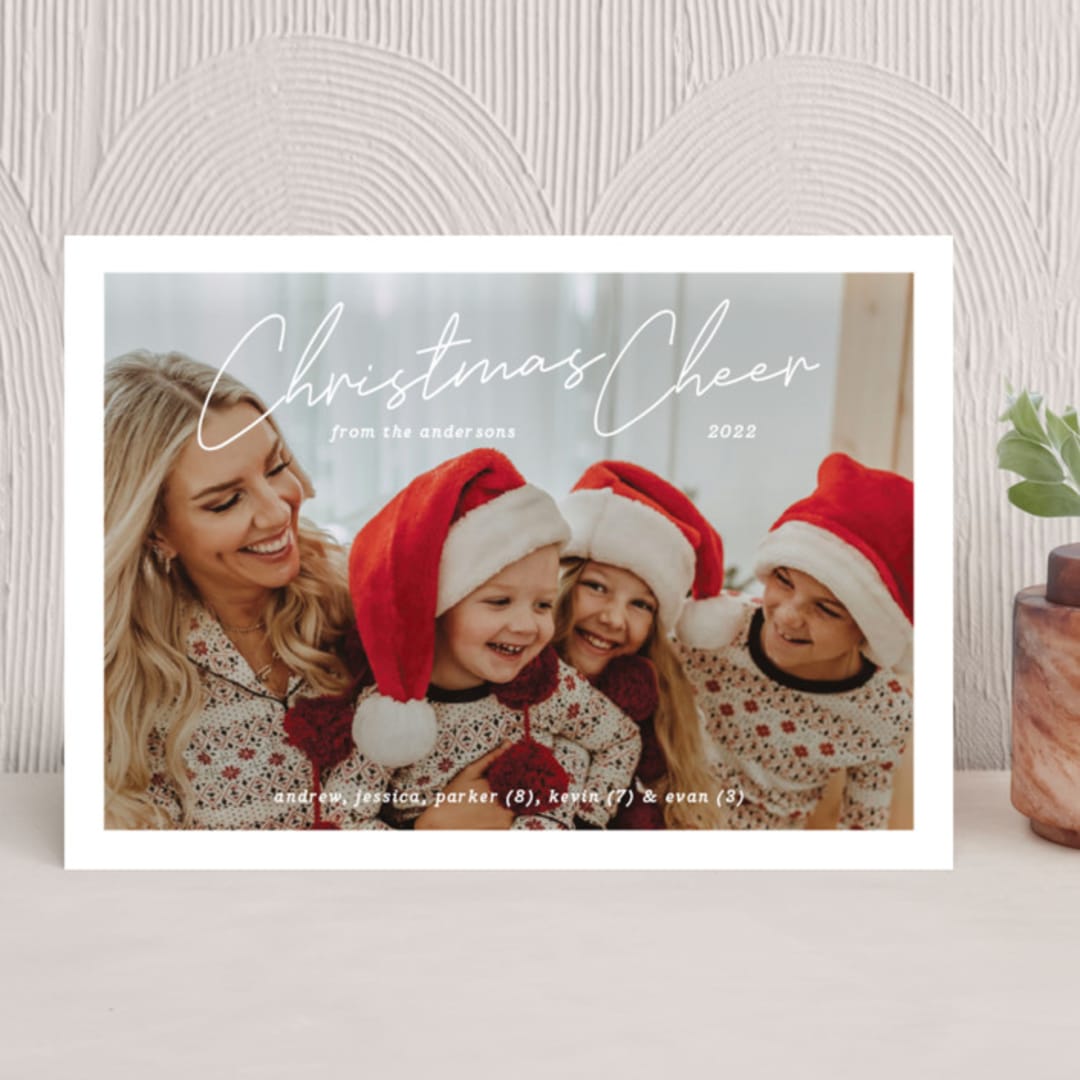 "Cheerful Christmas" - Holiday Cards in Snow by Liz Conley - Front